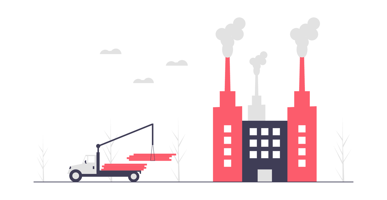 3D printing factory illustration showing manufacturing process